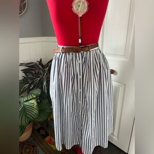 Land’s end button down stripped skirt